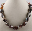 faceted Brazil agate necklace with moonlight clasp