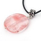 17.7 inches necklace cherry quartze pendant with extendable chain