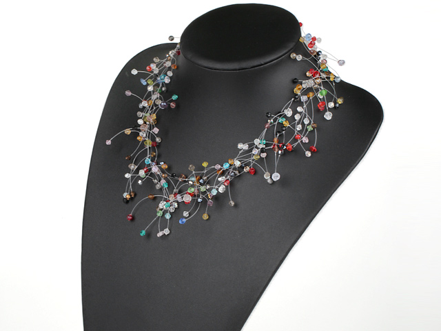 Fancy Style Assorted Multi Color Crystal Necklace