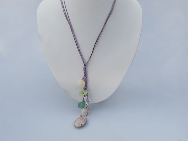 simple multi colored multi stone necklace