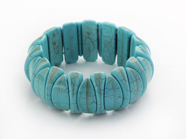 Classic Design Eye Shape Turquoise Stretch Bangle Bracelet