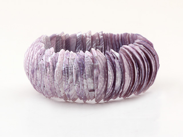 Classic Design Violet Color Trochus Shell Stretch Bracelet