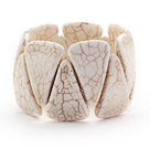 Big Style Triangle Shape White Howlite Stretch Bangle Bracelet