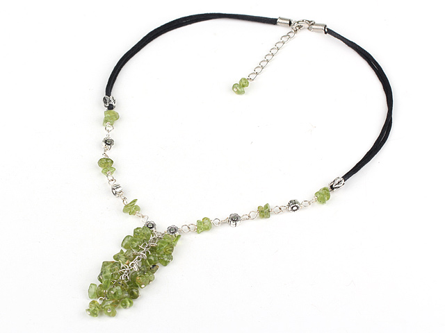 olive stone necklace with extendable chain