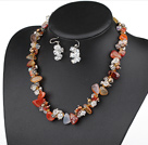 fashion crystal agate necklace with moonlight clasp