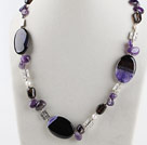 hot amethyst and agate necklace with moonlight clasp