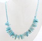 New Design Branch Shape Amazon Stone Necklace with Blue Thread