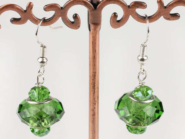 Fashion Green Colored Glaze Earrings With Fish Hook