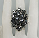 fashion black crystal ring