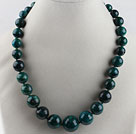 Round phoenix stone graduated beaded necklace with moonlight clasp