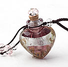 Simple Style Heart Shape Colored Glaze Perfume Bottle Pendant Necklace (Color Random and The Thread Can Be Adjusted)