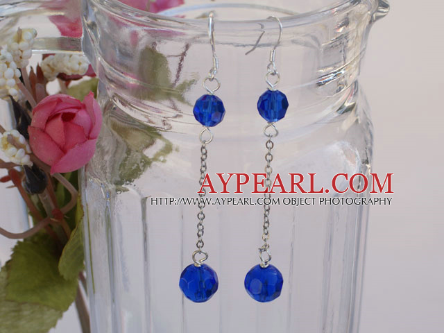 dangling dyed blue earrings