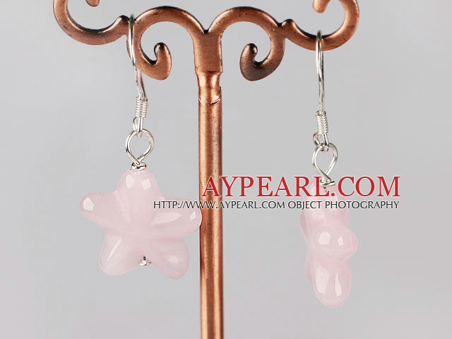 starfish rose quartze earrings