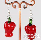 pepper shape colored glaze earrings 