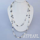 Wholesale fashion long style acrylic and sparkle crystal beaded necklace