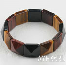 7.5 inches elastic tiger eye 18*18mm bangle bracelet