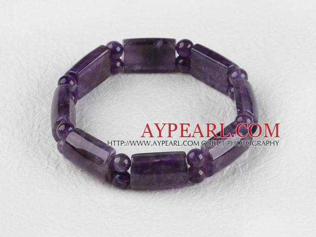 7.5 inches stretchy 10*16mm amethyst bangle bracelet