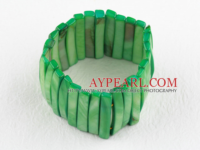 dyed green shell bracelet