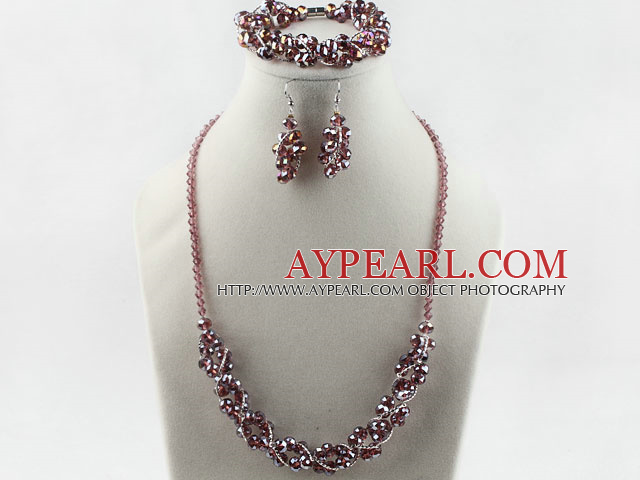  Czech crystal necklace bracelet earrings set 