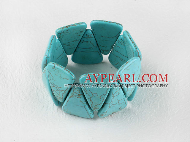 20*25mm triangle shape turquoise elastic bangle bracelet 