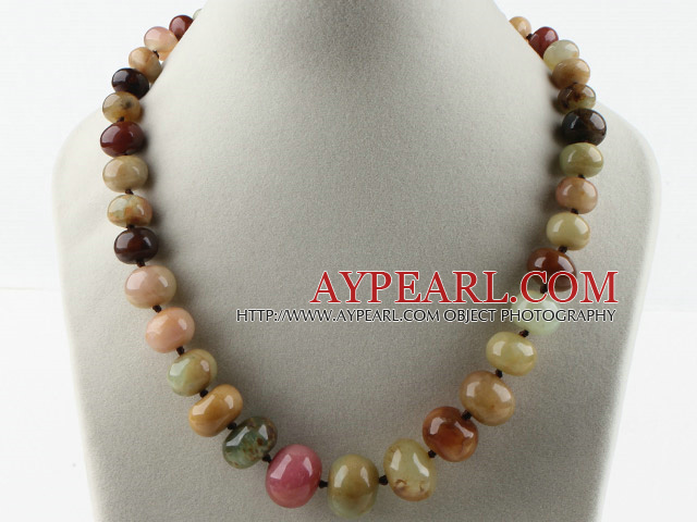 trendy three color jade necklace 