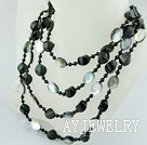 agate black lip shell necklace