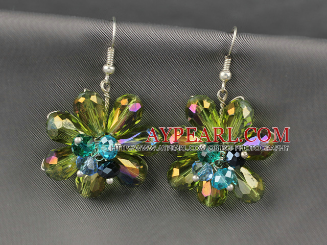 blue round shape 20mm colored glaze earrings 