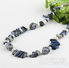 18 inches pealr and sodalite necklace with lobster clasp