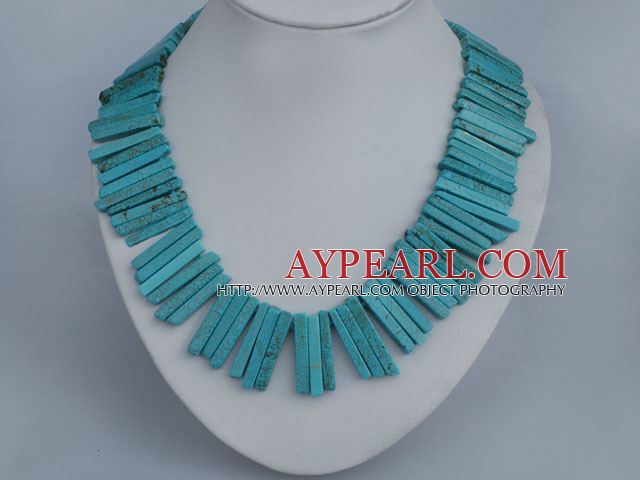 18 inches rectangle turquoise necklace