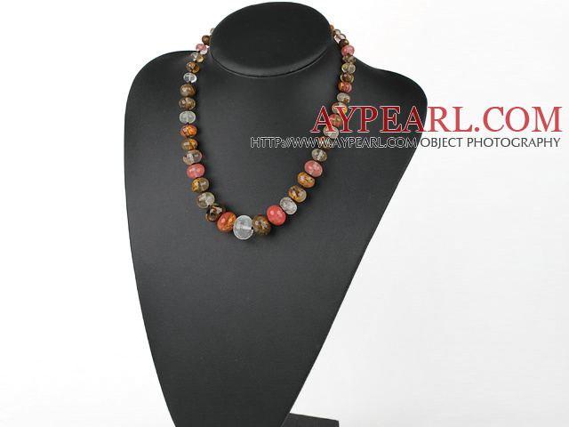 tiger quartz graduated beaded necklace with spring ring clasp