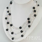 multi strand crystal and sea shell beads necklace