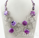 Purple Series Amethyst and Purple Agate Necklace with Lobster Clasp