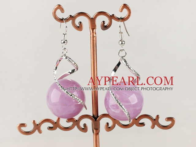 popular 20mm light pink acrylic ball earrings