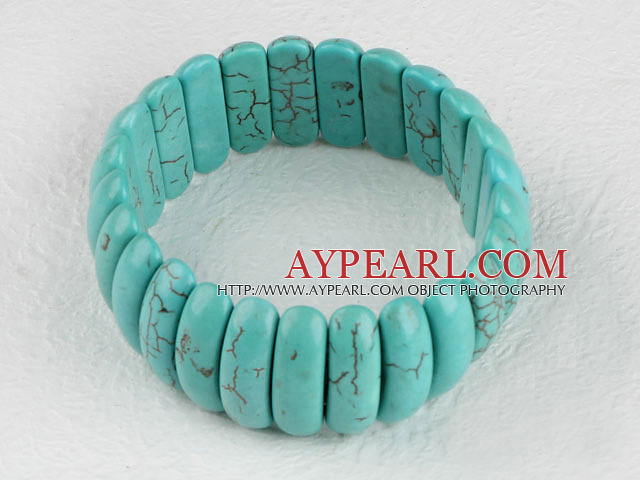 stretchy 20*25mm turquoise bangle bracelet 