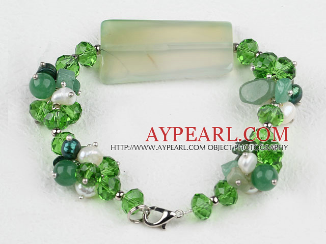 pearl agate crystal bracelet