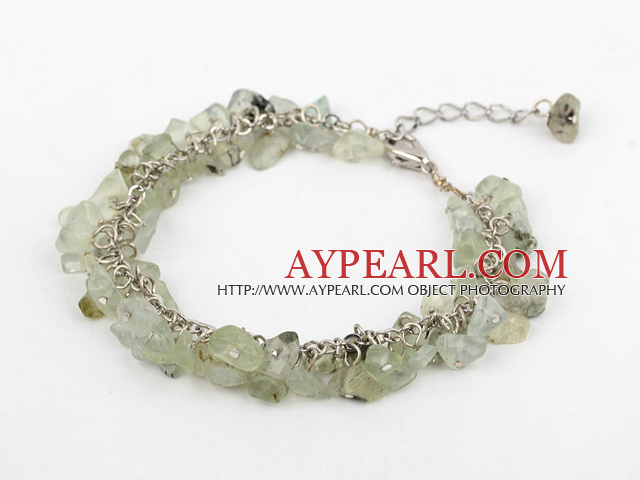 Green rutilated quartz bracelet