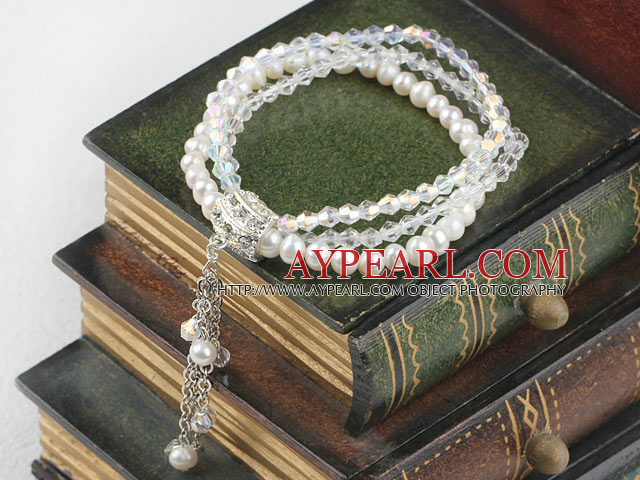 elastic pearl crystal bracelet