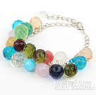 multi color drop shape bracelet with extendable chain
