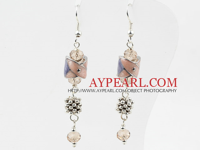 New Design Crystal and Colored Glaze Dangle Charm Earrings