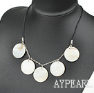 lovely white disk shell necklace with extendable chain