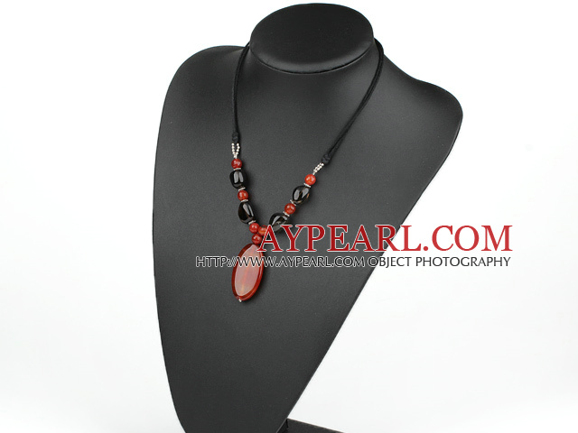 agate and smoky quartze necklace with extendable chain