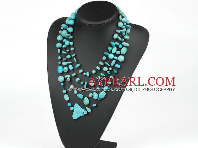 four strand elegant turquoise necklace