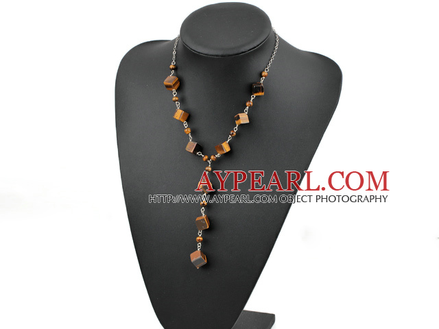 tiger eye y shape necklace with extendable chain