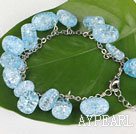 7.5 inches blue burst pattern crystal bracelet with extendable chain