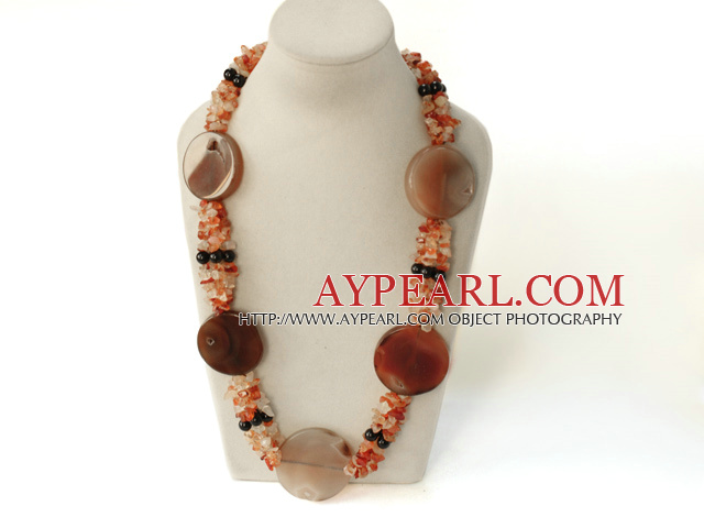 27.5 inches natural agate necklace