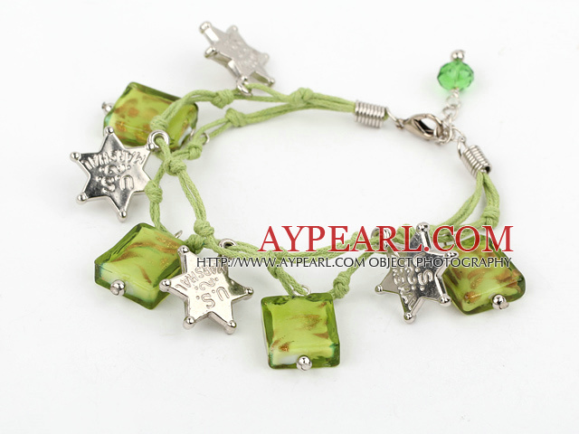 Lovely Style Green Colored Glaze Thread Bracelet