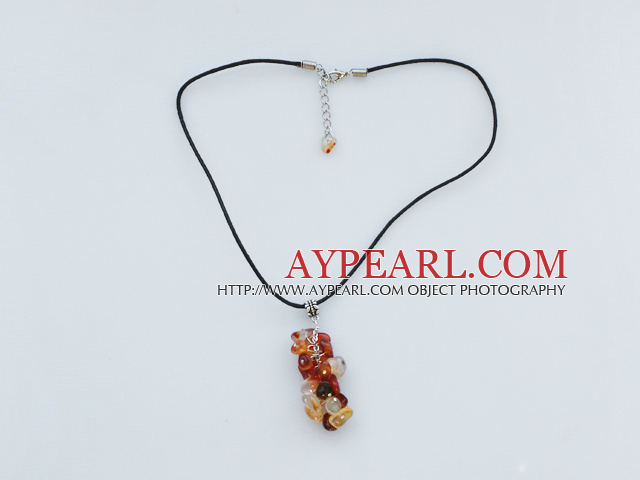 simple and fashion agate necklace with extendable chain