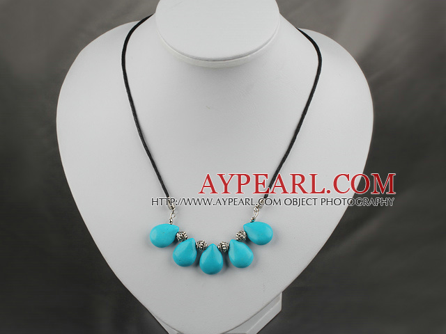 simple and fashion turquoise necklace with extendable chain