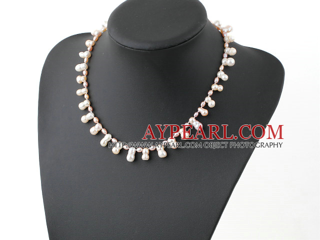 Single Strand Calabash Shape Pearl Necklace with Lobster Clasp