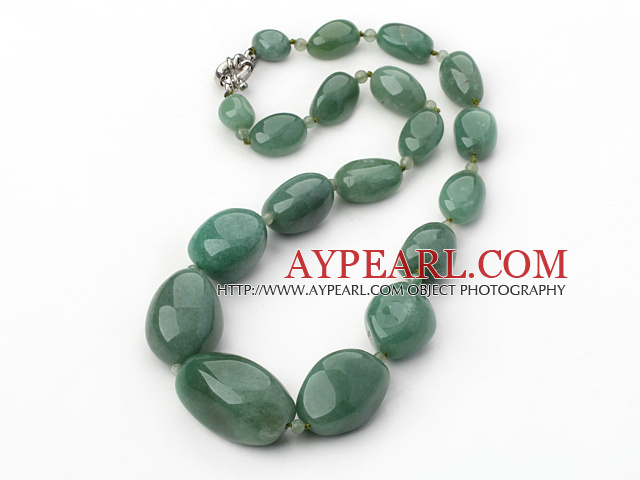 12*18mm Irregular Shape Aventurine Graduated Beaded Necklace